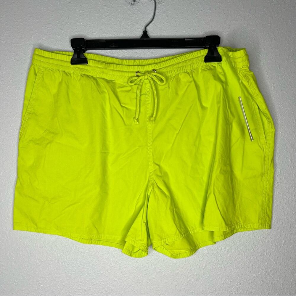New BP Neon Lime Green Drawstring Cotton Shorts Women's size S
